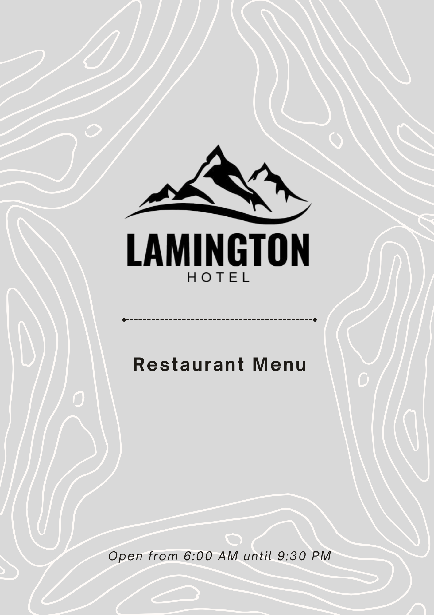Paia's Restaurant menu cover