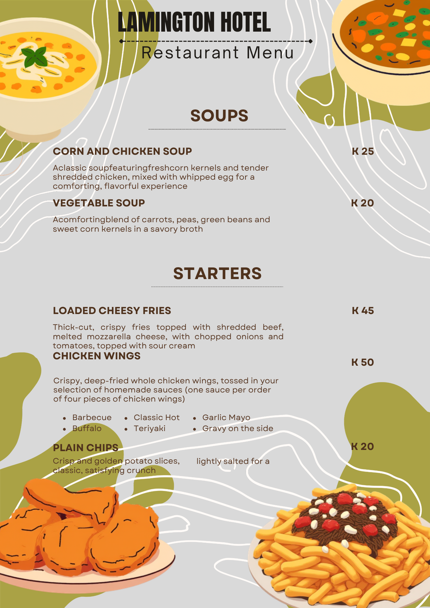 Soup menu